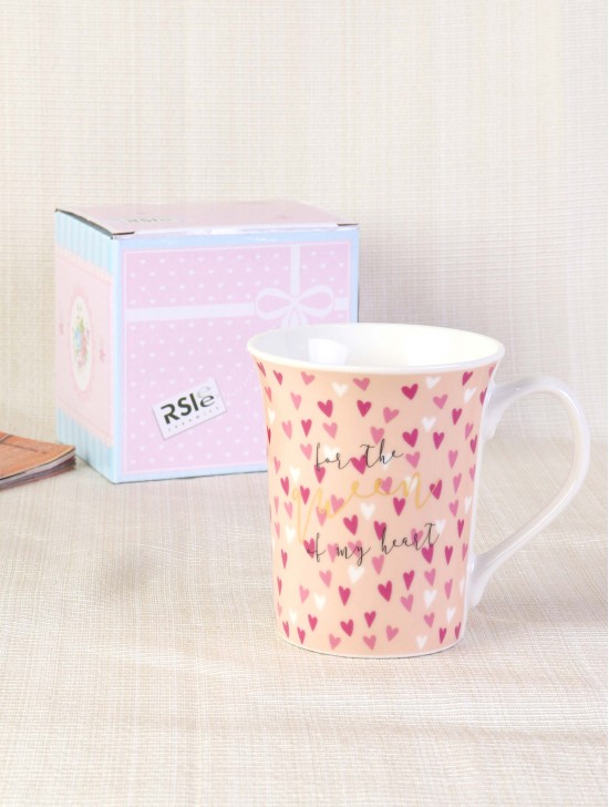 Heart Print Mug Cup Set With Gift Box 350ml (12oz)
